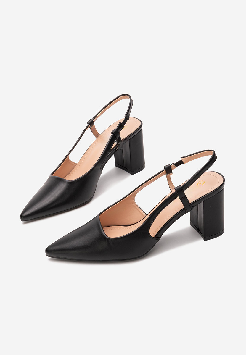 Chaussures à talon épais noirs Barria