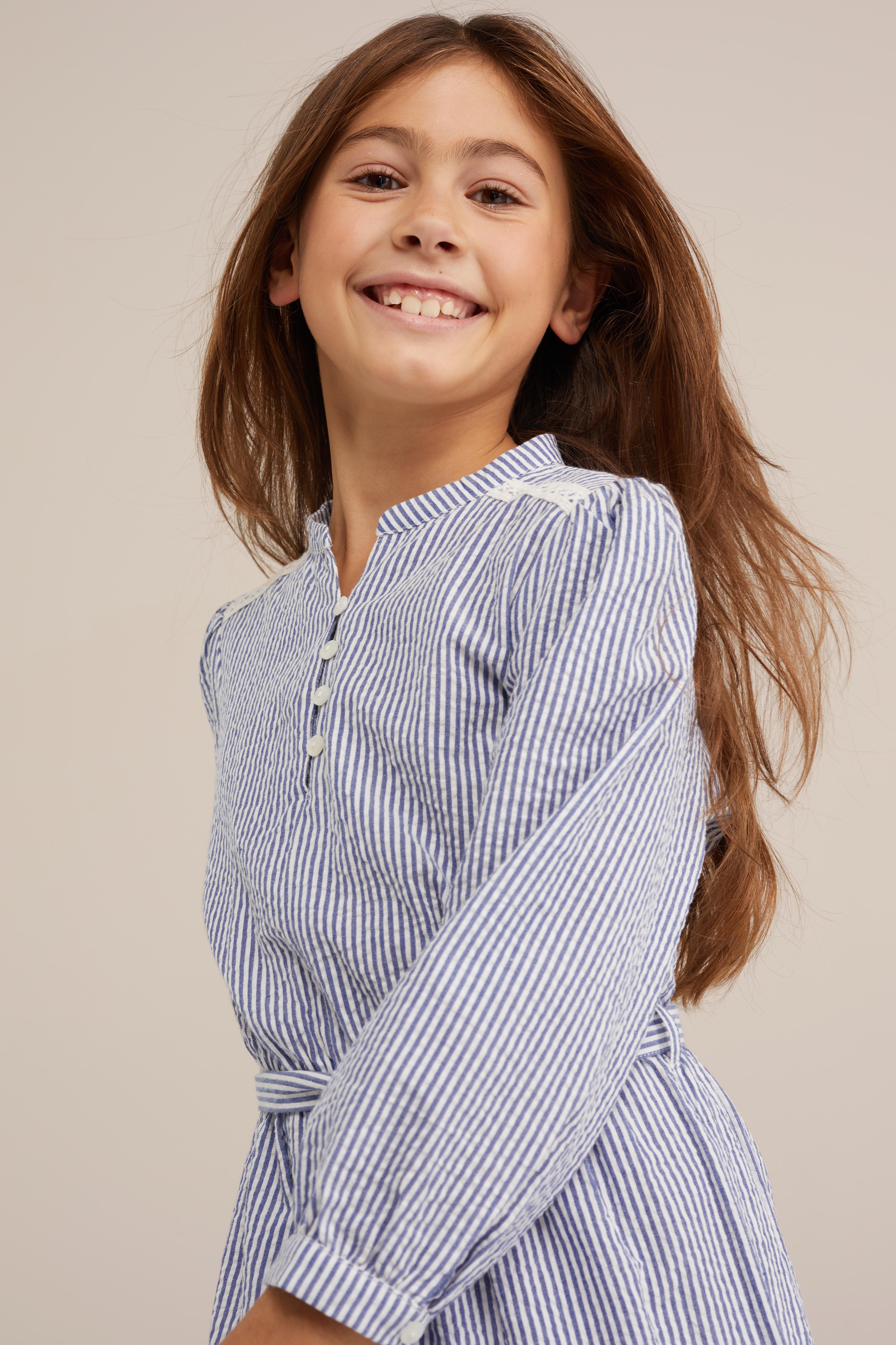 Meisjes jurk met dessin WE Fashion Donkerblauw