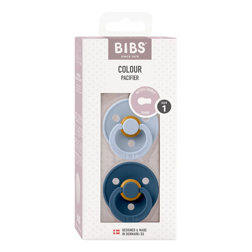 BIBS Colour Latex Rund Dusty Blue/Steel Blue 2 pak - flere størrelser