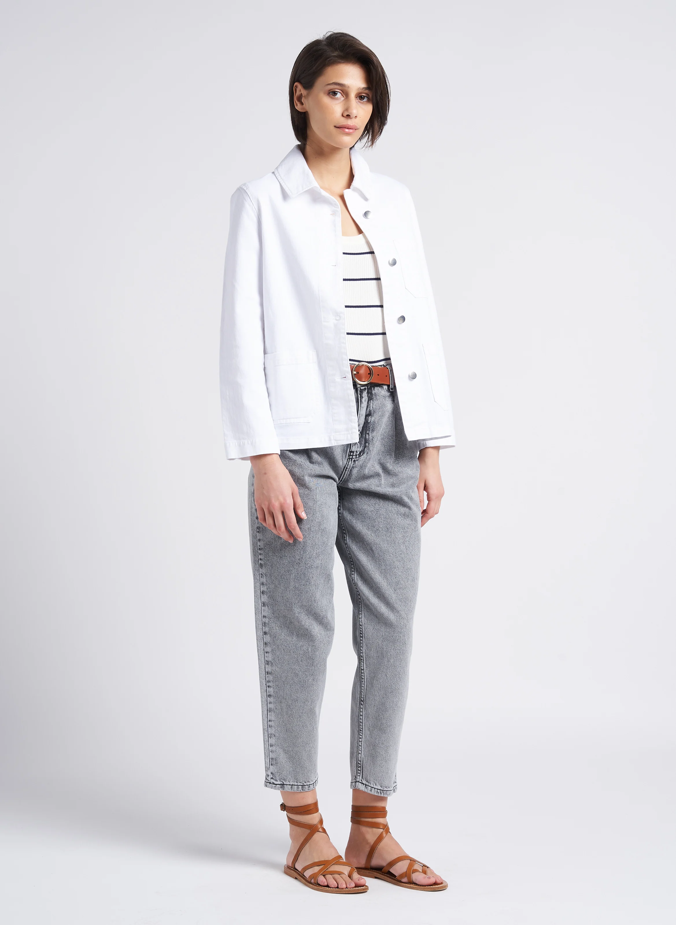 Jean baggy en coton délavé | Argent