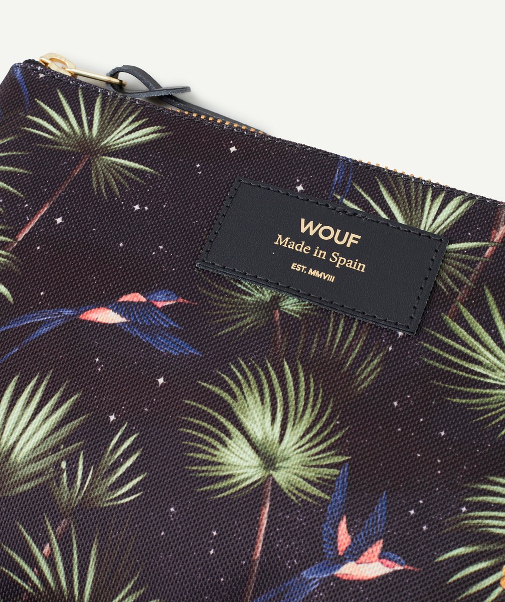 WOUFPOCHETTE EN FIBRES RECYCLÉES IMPRIMÉE TROPICAL