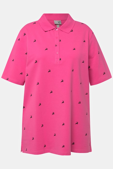 Trachten-Poloshirt, Steinbock, Polokragen, Halbarm
