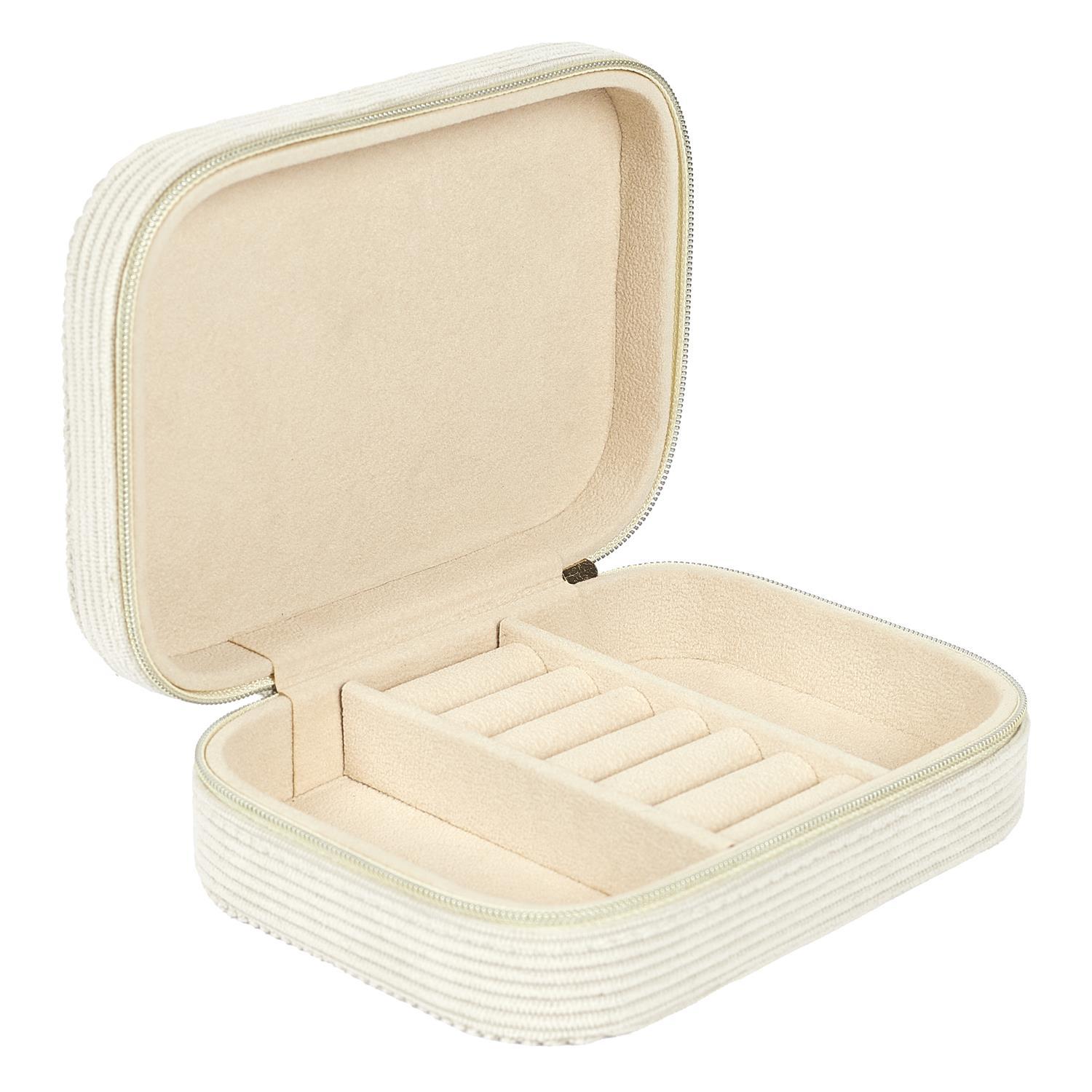 BOITE BIJOUX VELOURS COTELE RECTANGLE
