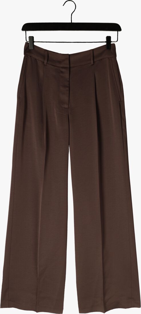 bruine dante6 wijde broek jules satin smart pants