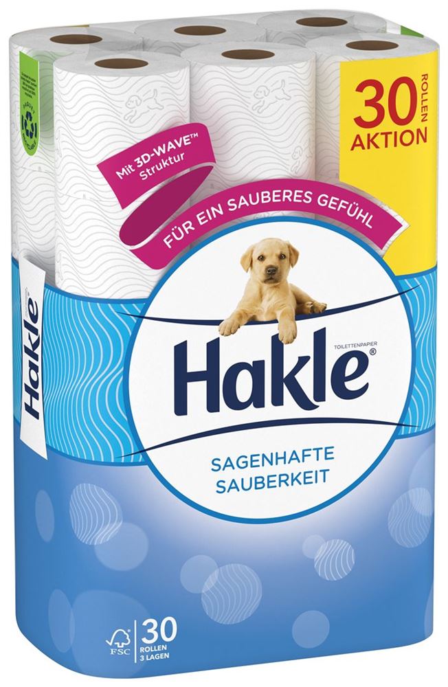 HAKLE Toilettenpapier Sagenhafte Sauberkeit weiss 30 Stk