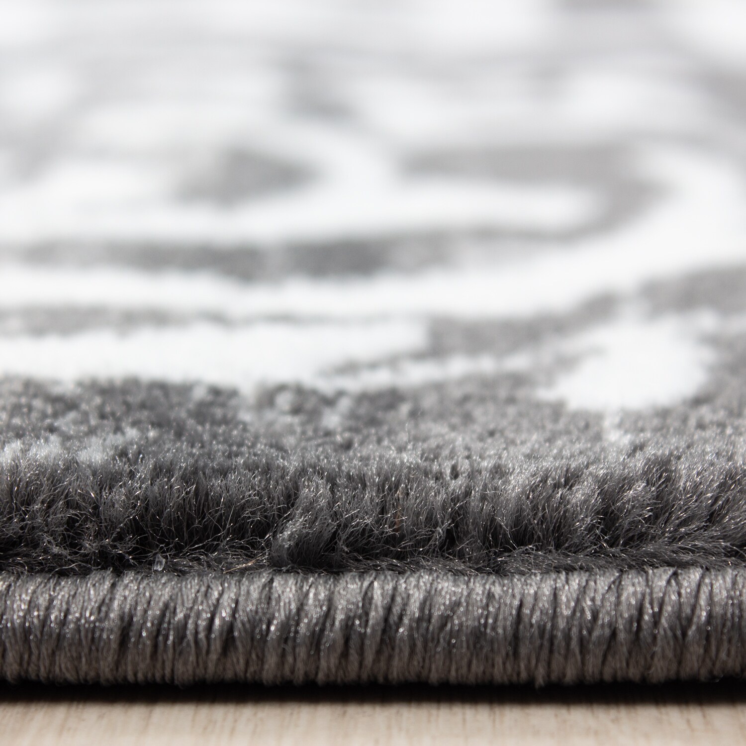 Teppich modern Designer Wohnzimmer Abstrakt Muster Grau oder Schwarz