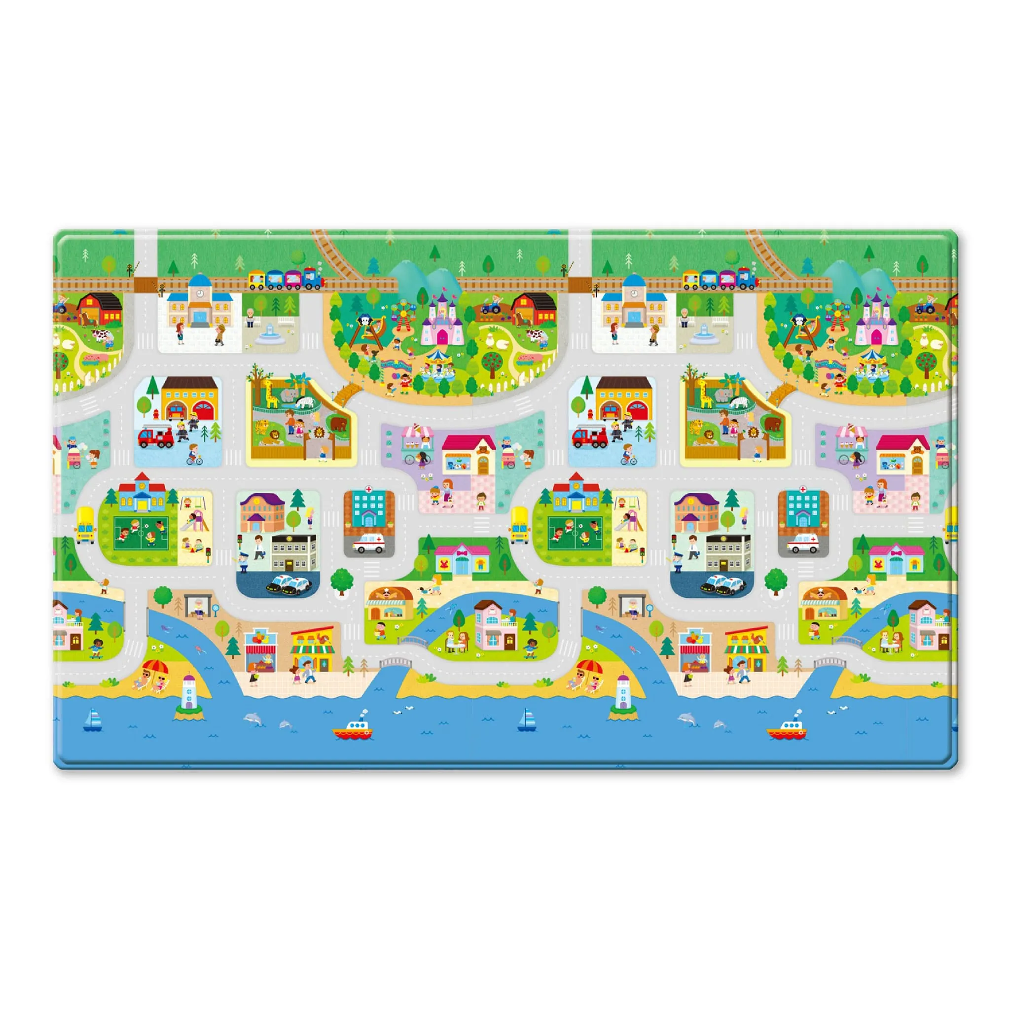 Baby Care Tapis de Jeux Réversible Grand - Grande Ville