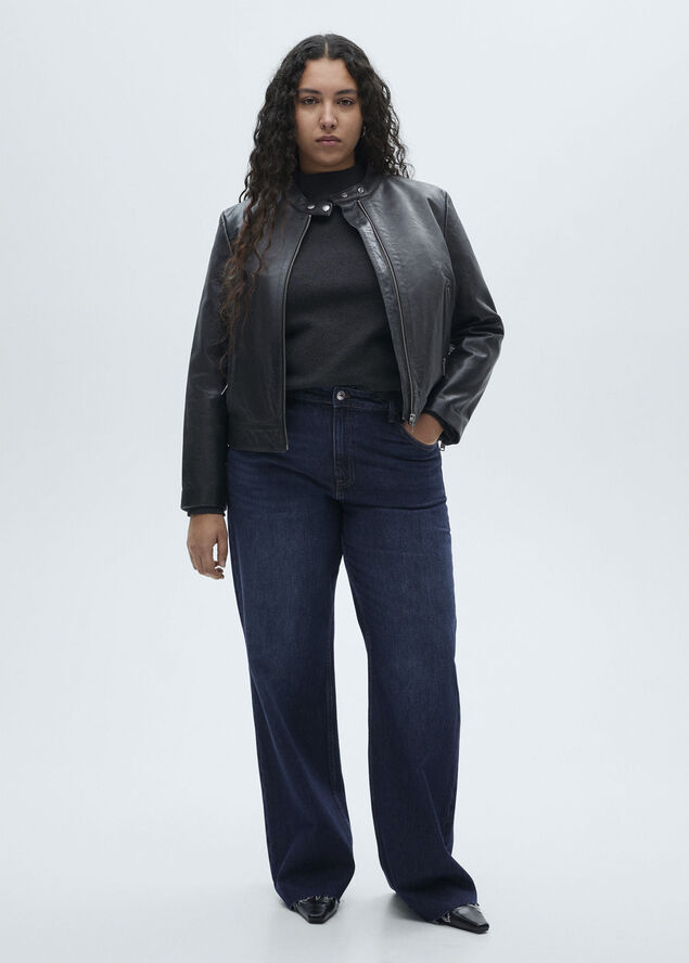MANGO Danila wideleg high-rise jeans Open blue