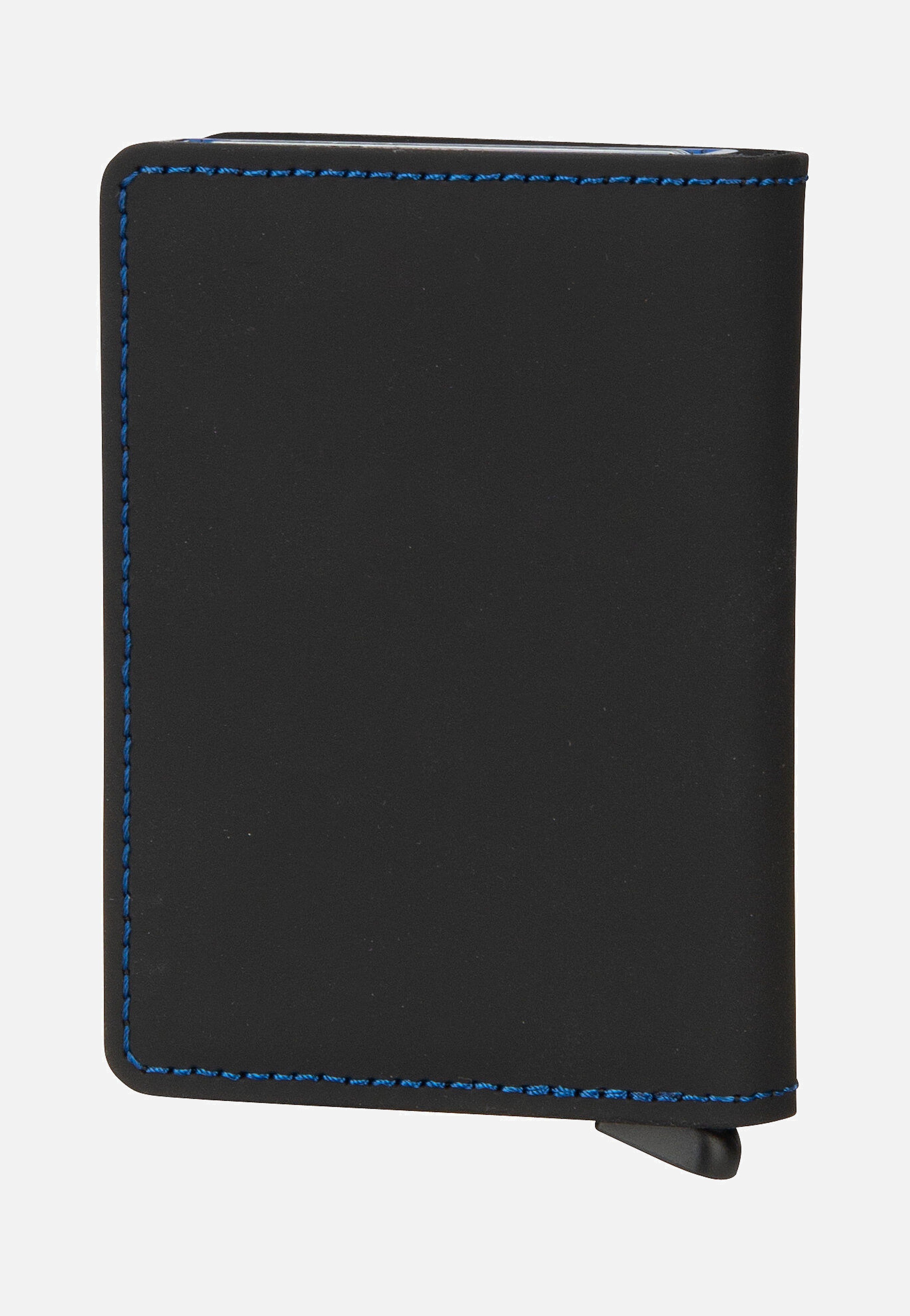 Slimwallet Matte Black & Blue - Portemonnaie