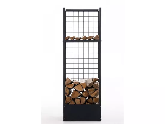 Etagère bois de cheminée - Métal - 40 x 40 x 120cm - Noir - Forrest