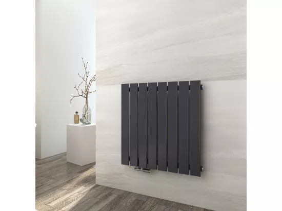 EMKE Radiateur à Eau Chaude, Radiateur plat seule couche connexion centrale, Montage mural vertical design, Anthracite 63x62cm