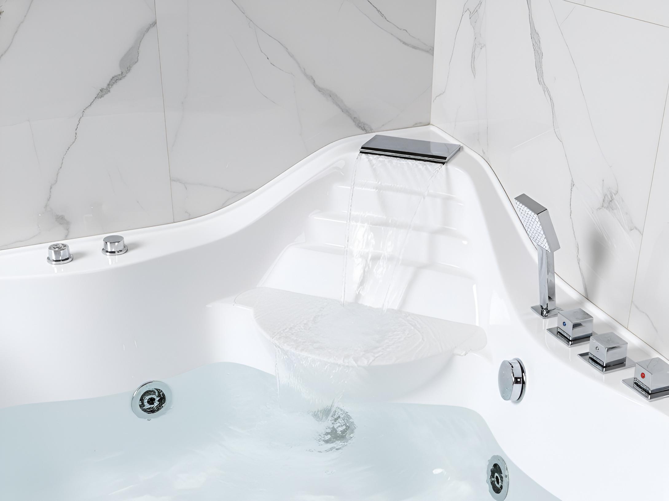 Hoek bubbelbad CARTAGENA 220 x 160 cm Wit