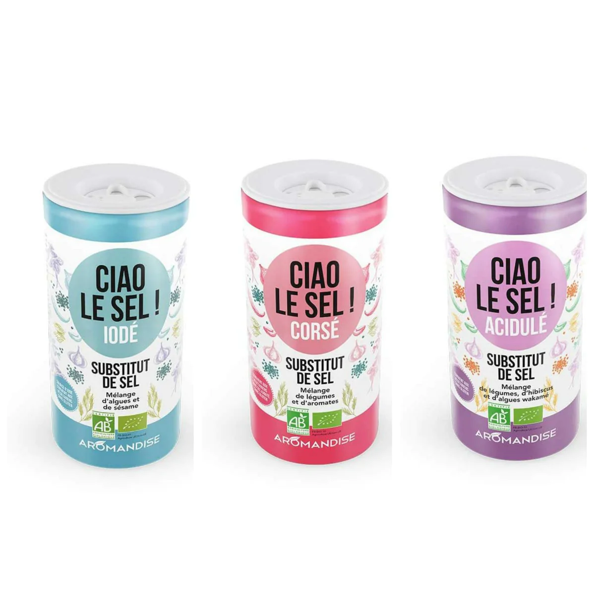 Trio de susbtituts de sel : Corsé,Acidulé et Iodé Aromandise