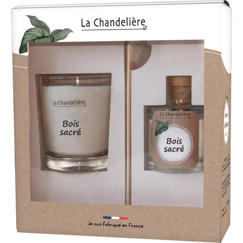 Coffret bougie & diffuseur de parfum - Bois sacré