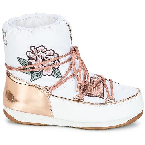 Moon Boot - PEACE & LOVE WP - Blanc / Rose gold