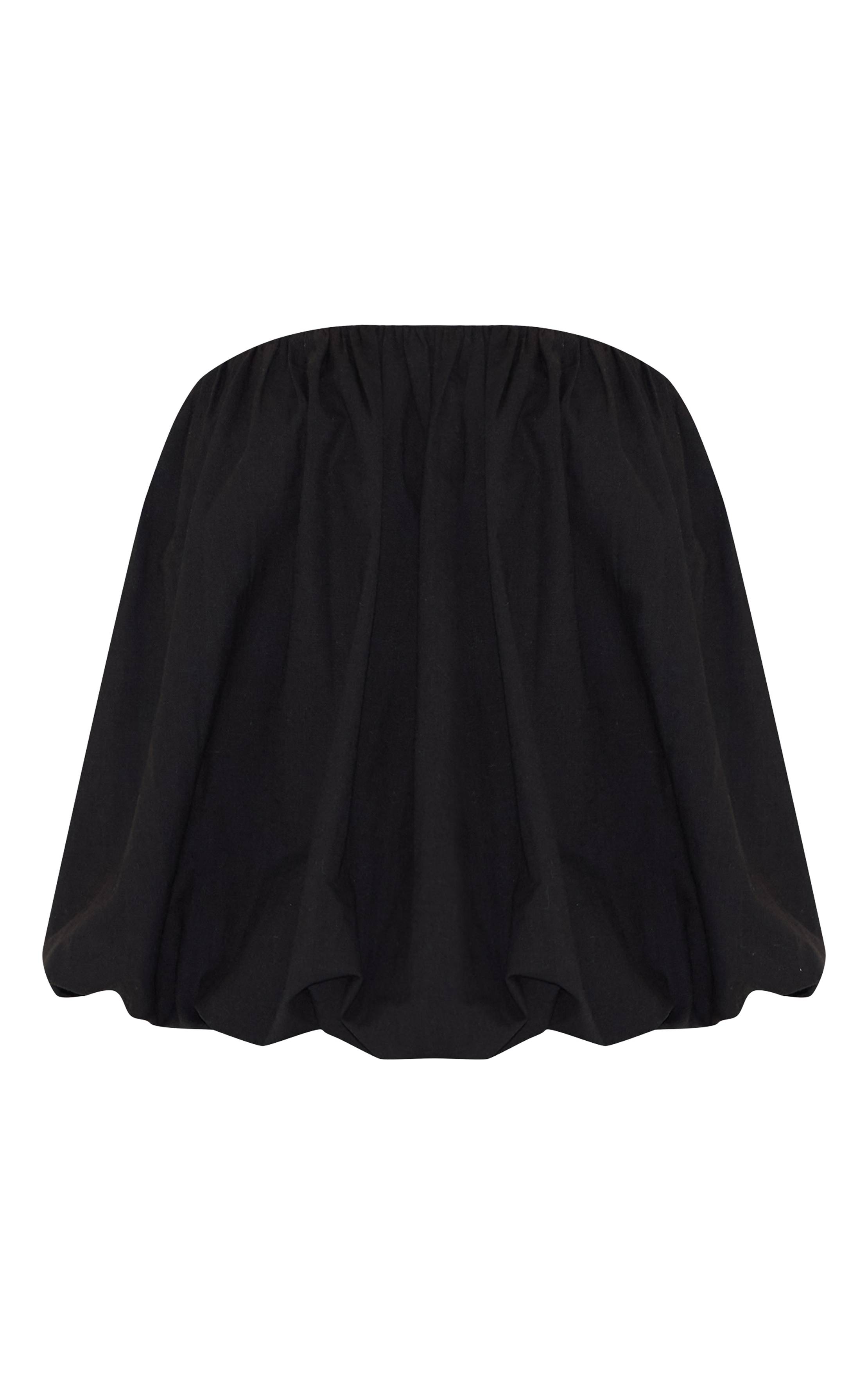 Noir Haut Bandeau Froncé Effet Lin Tall