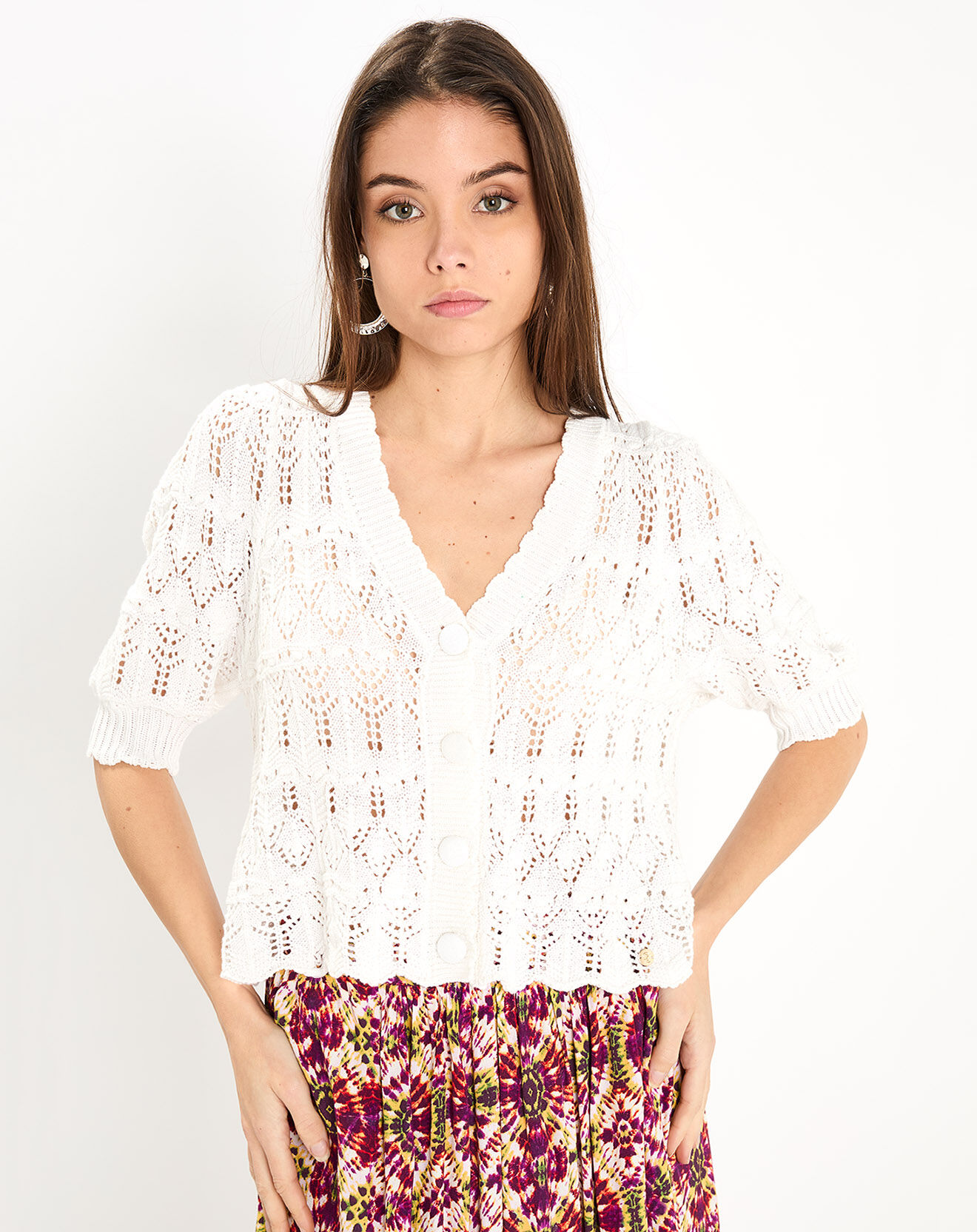 La Petite Etoile Gilet Rowena blanc
