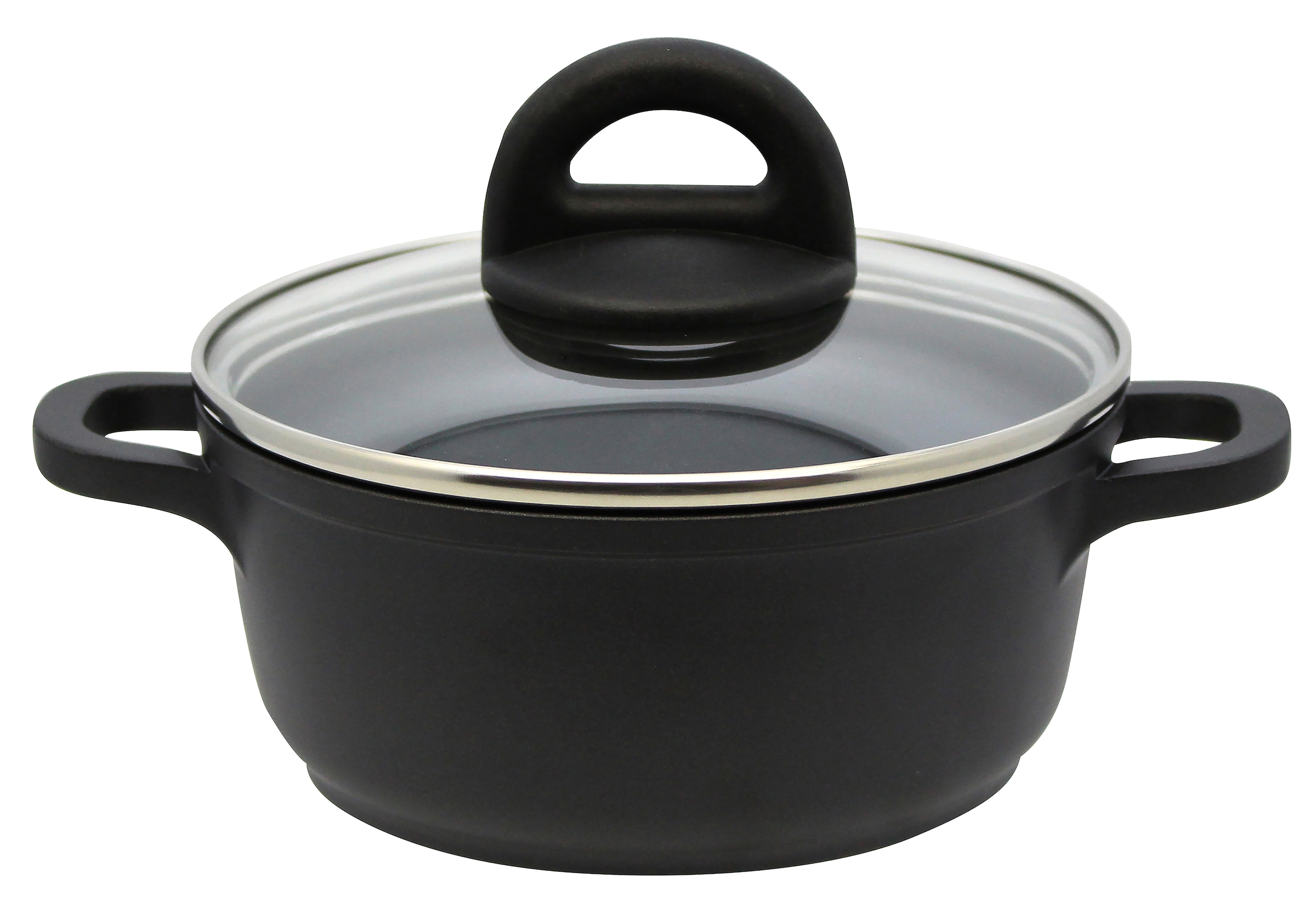 Elo Topf-Set »Black, Ducato« Set, 3 Töpfe mit Deckel, 1 Stielkasserolle, 2 Bratpfannen, 2 Stapelschutz, 11 Stk. tlg. Aluminiumguss