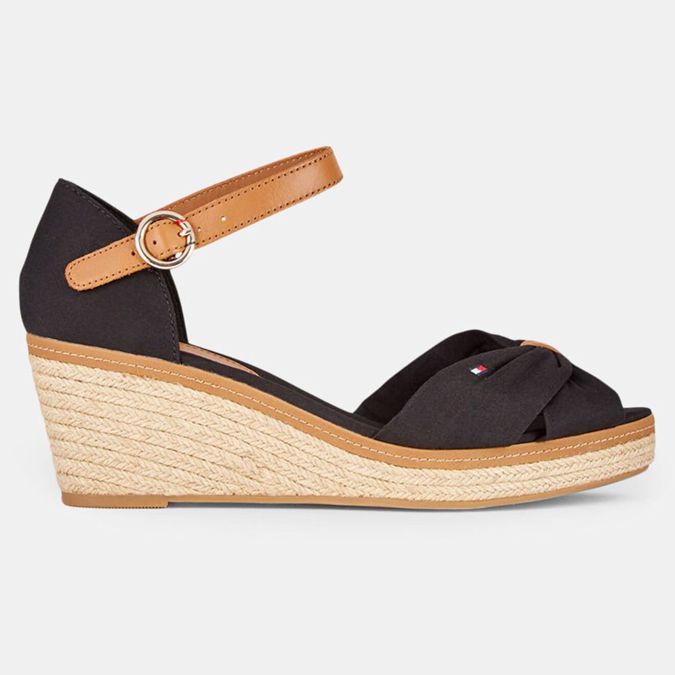 Tommy Hilfiger Sandales compensées Iconic Elena noires - Talon 6 cm