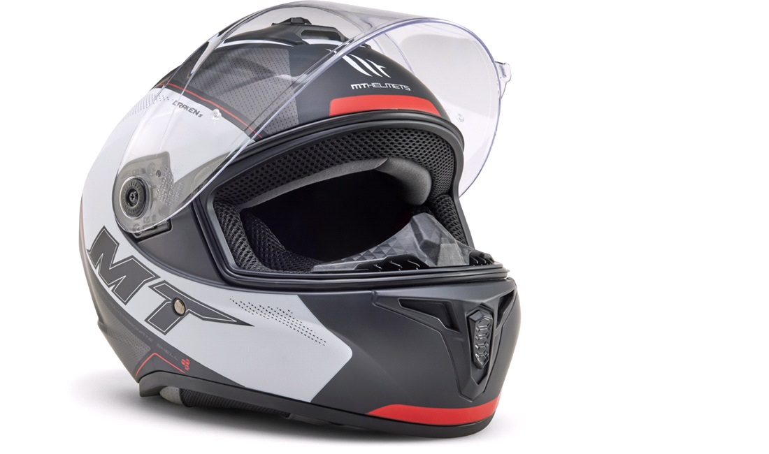 Styrthjelm MT Draken S Gear sort/hvid str. L