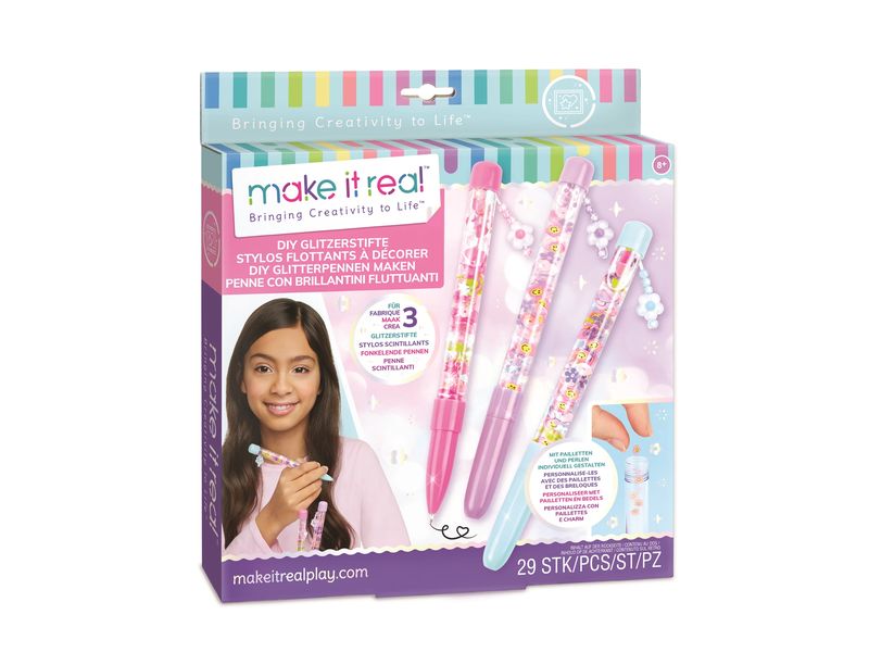 make it real Bastelset DIY Glitzerstifte Set zum Herstellen von Glitzerstiften