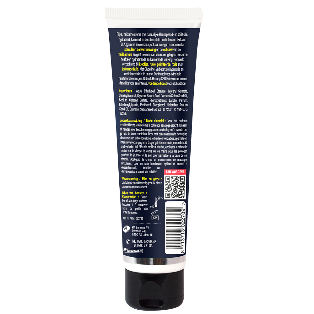 Lucovitaal Creme Huidwonder Hennep CBD100 ml