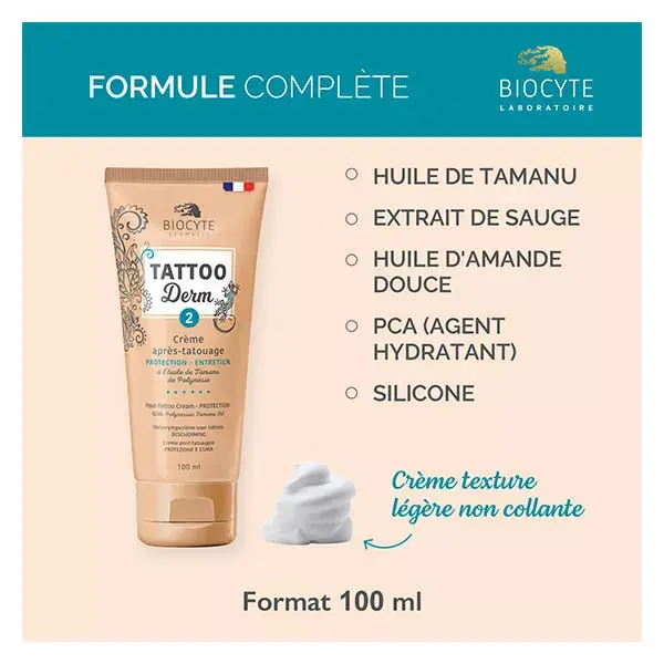Creme pós-tatuagem Biocyte Tattoo Derm 2 para proteção e manutenção, 100ml