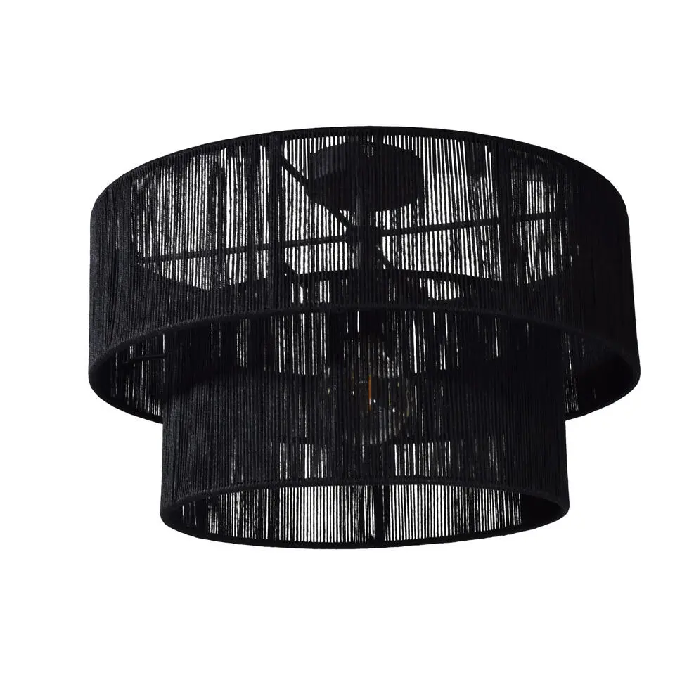 Urban Interiors - Plafondlamp - Diro zwart Jute - Ø45