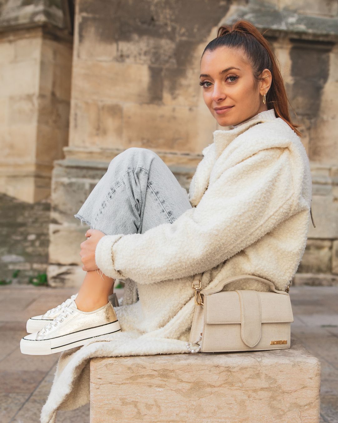 Basket femme en toile dorée - Lucinda