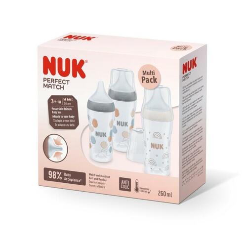 Lot de 3 biberons Perfect Match PP 260mL - NUK
