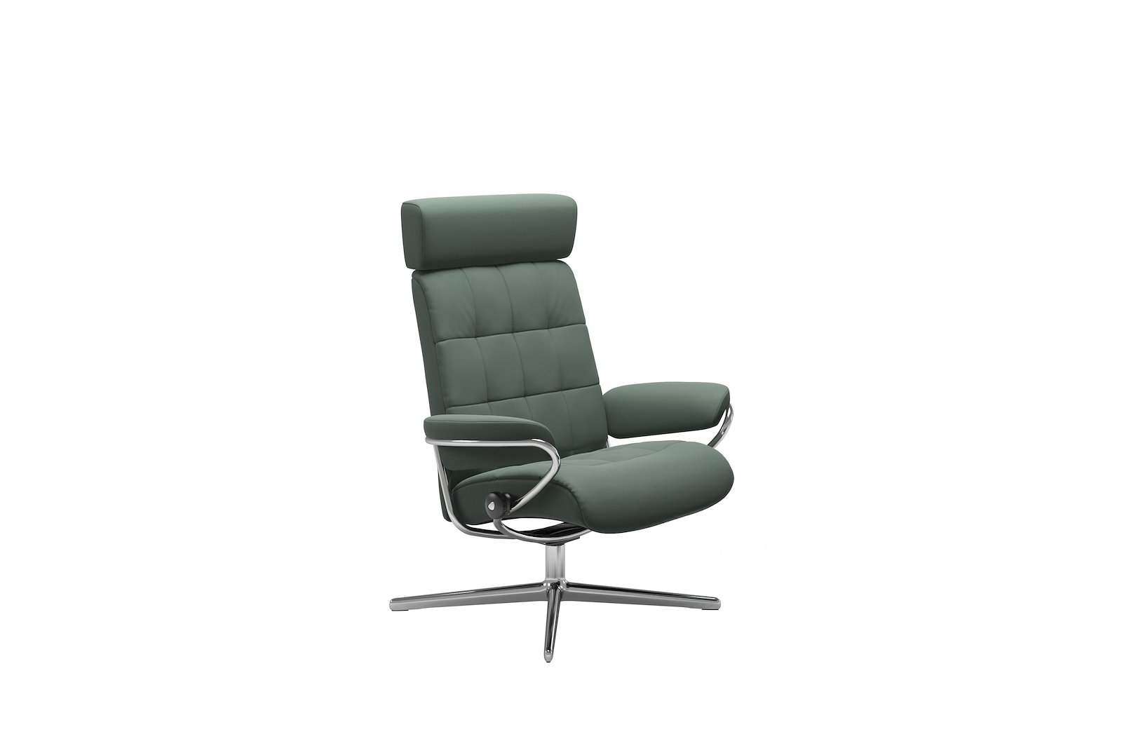 London lenestol Hud Paloma Sage Green - Cross - Chrome