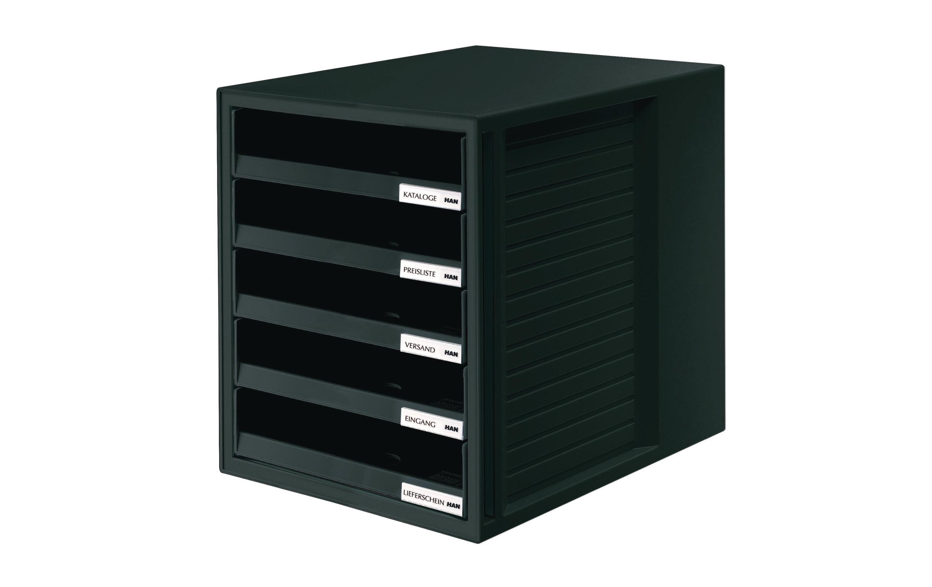 Schubladenbox A4 Schrank-Set, SchwarzSchubladenbox