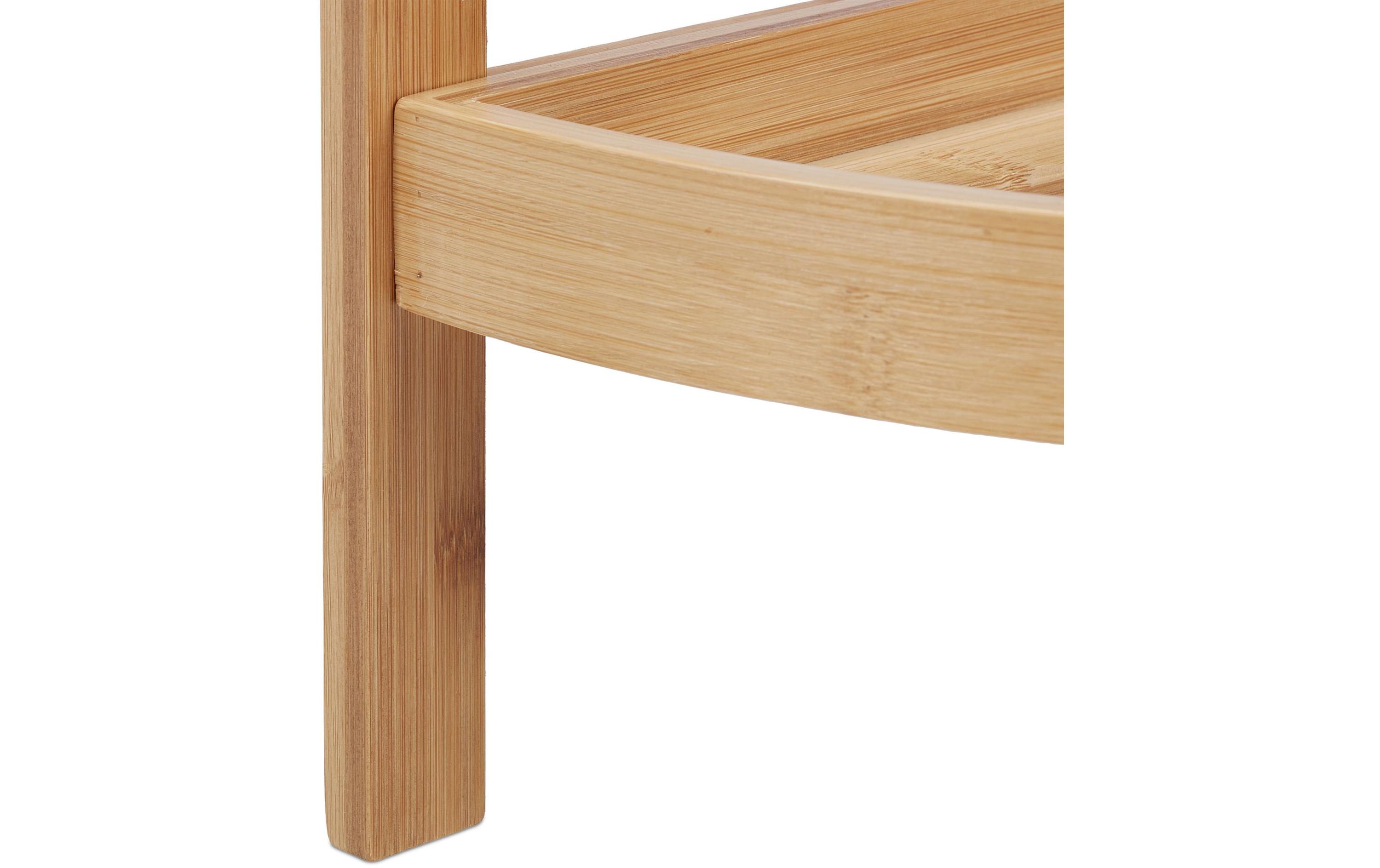 Badezimmerregal mit 3 Ablagen 90 x 36.5 x 26 cm, NatureFreistehendes Eckregal