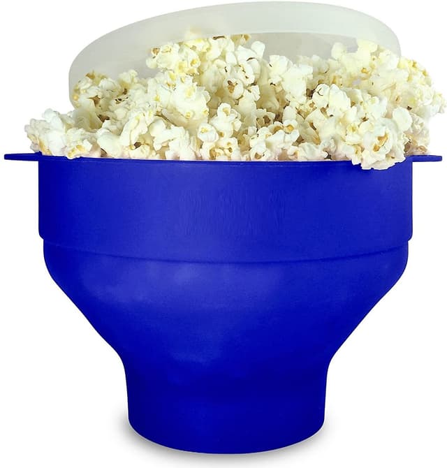 Popcornskål silikone foldbar Blå