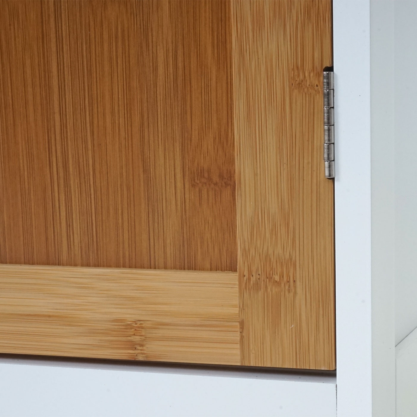 Kommode MCW-A85, Badezimmerkommode Badschrank Bambus, 71x40x31cm weiß