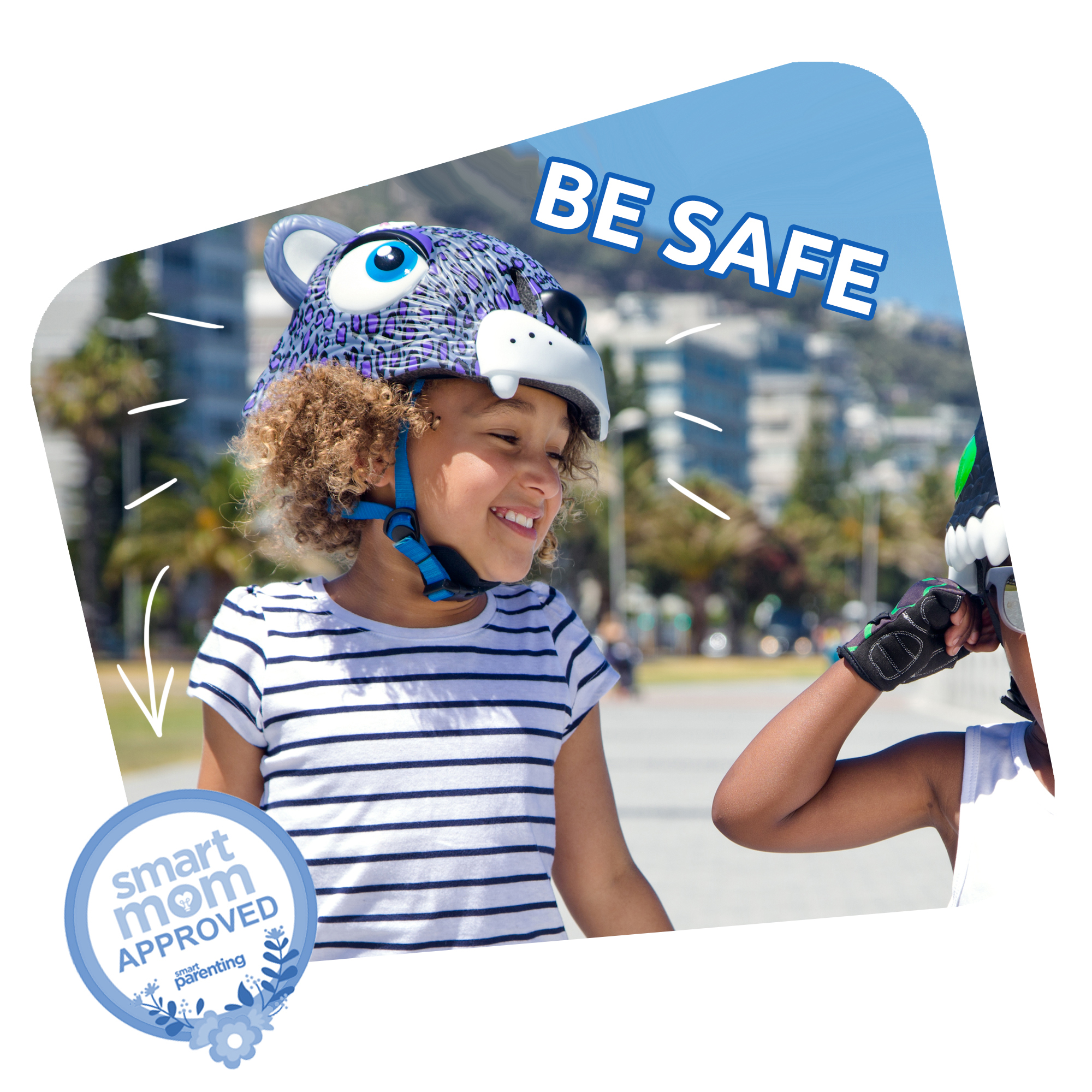Capacete infantil para bicicleta | Leopardo roxo | Segurança máxima | Certificado EN1078