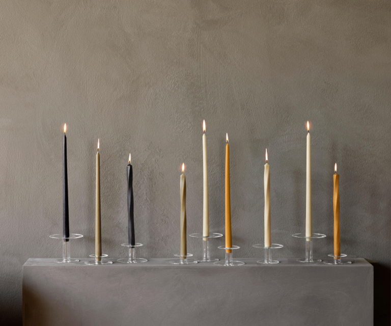 Audo Copenhagen Spire Smooth Tapered kaarsen H38 set van 6 Ivory