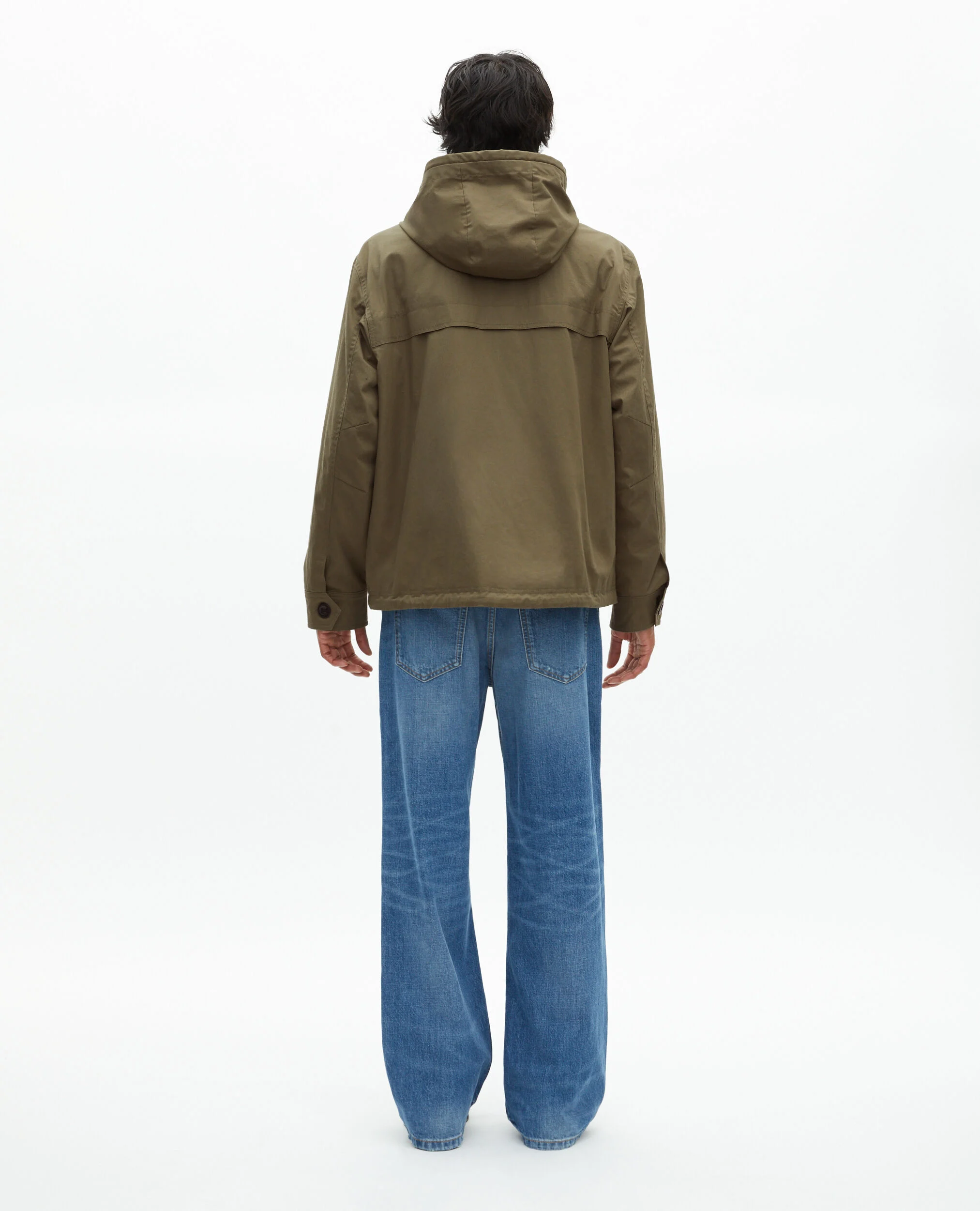 Parka courte à capuche kaki