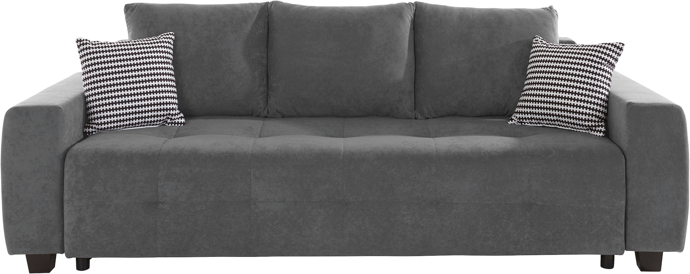 COLLECTION AB Schlafsofa »Bella, B: 241 cm, Liegefl. 142x194 cm« mit Bettfunktion, Bettkasten & 2 Zierkissen, Federkern