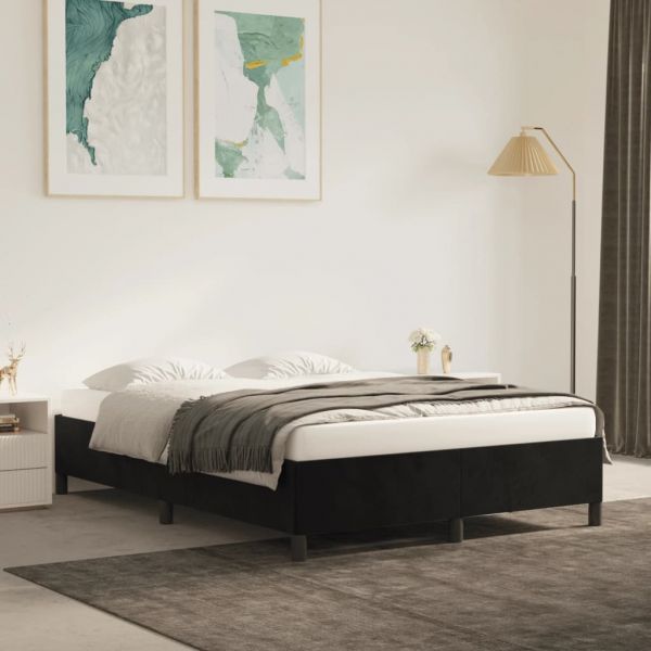vidaXL Estrutura de Cama 140x200 cm Veludo Preto