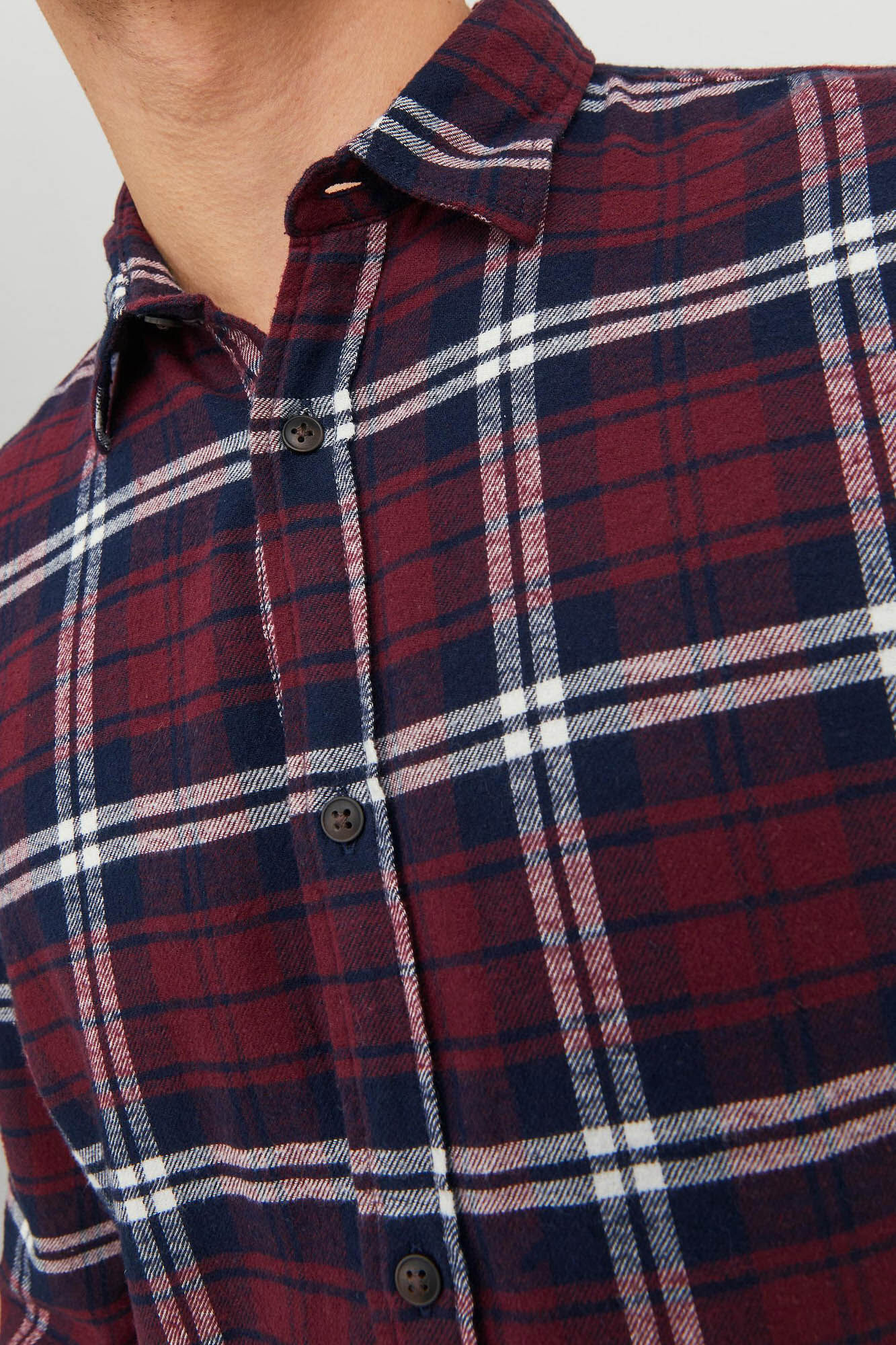 Camisa xadrez de sarja com corte slim
