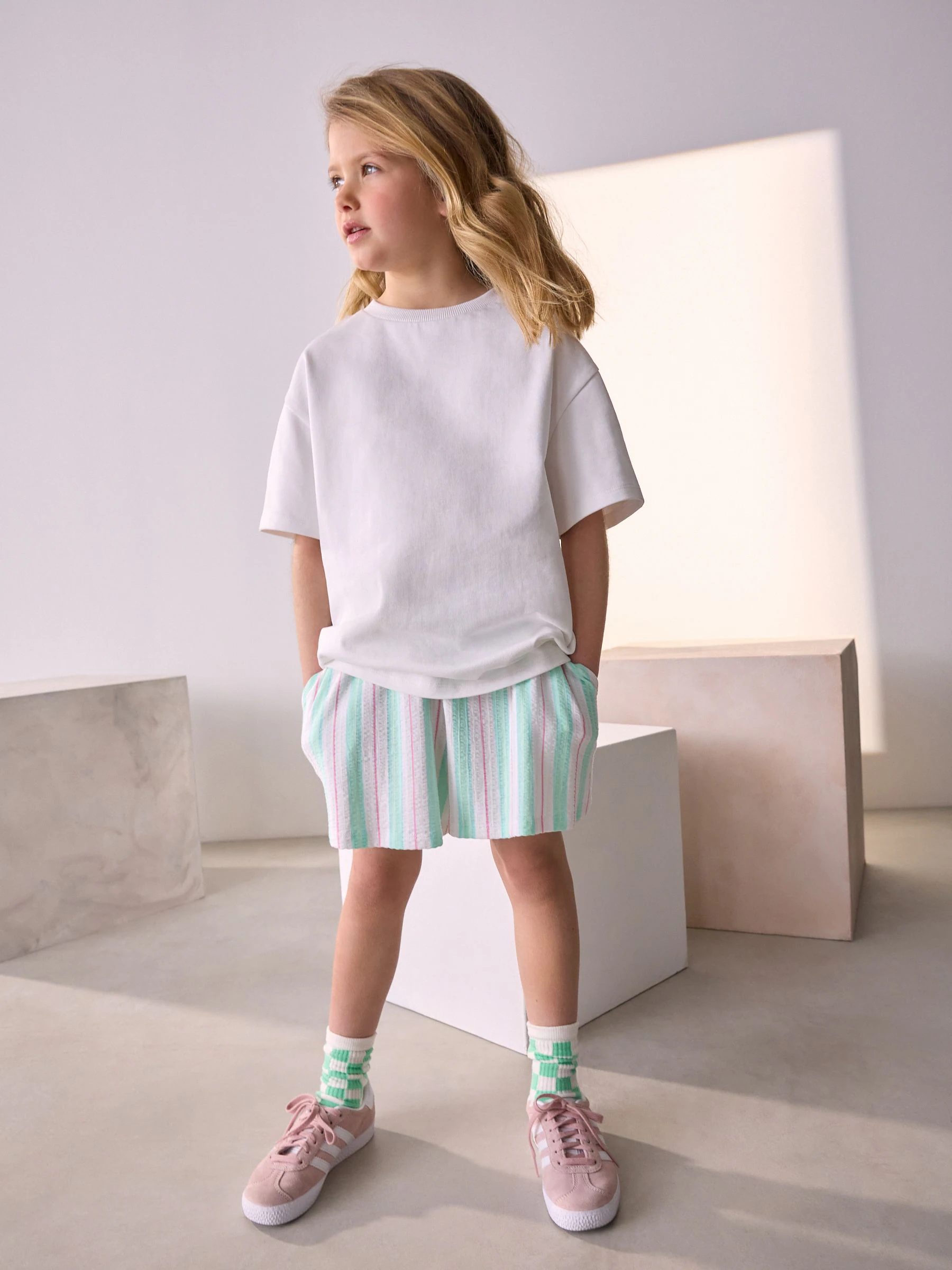 Wit - Oversized zwaargewicht 100% katoenen T-shirt (3-16jaar)