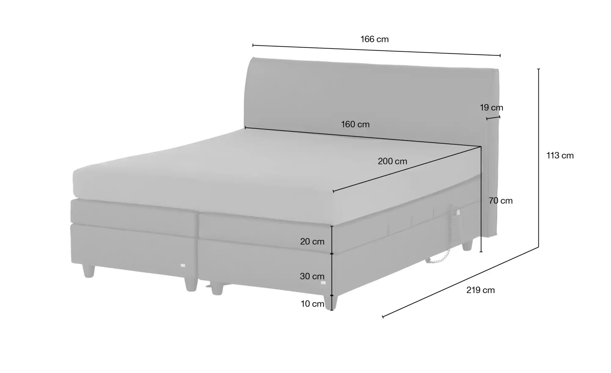 RUF Motor-Boxspringbett Mercata