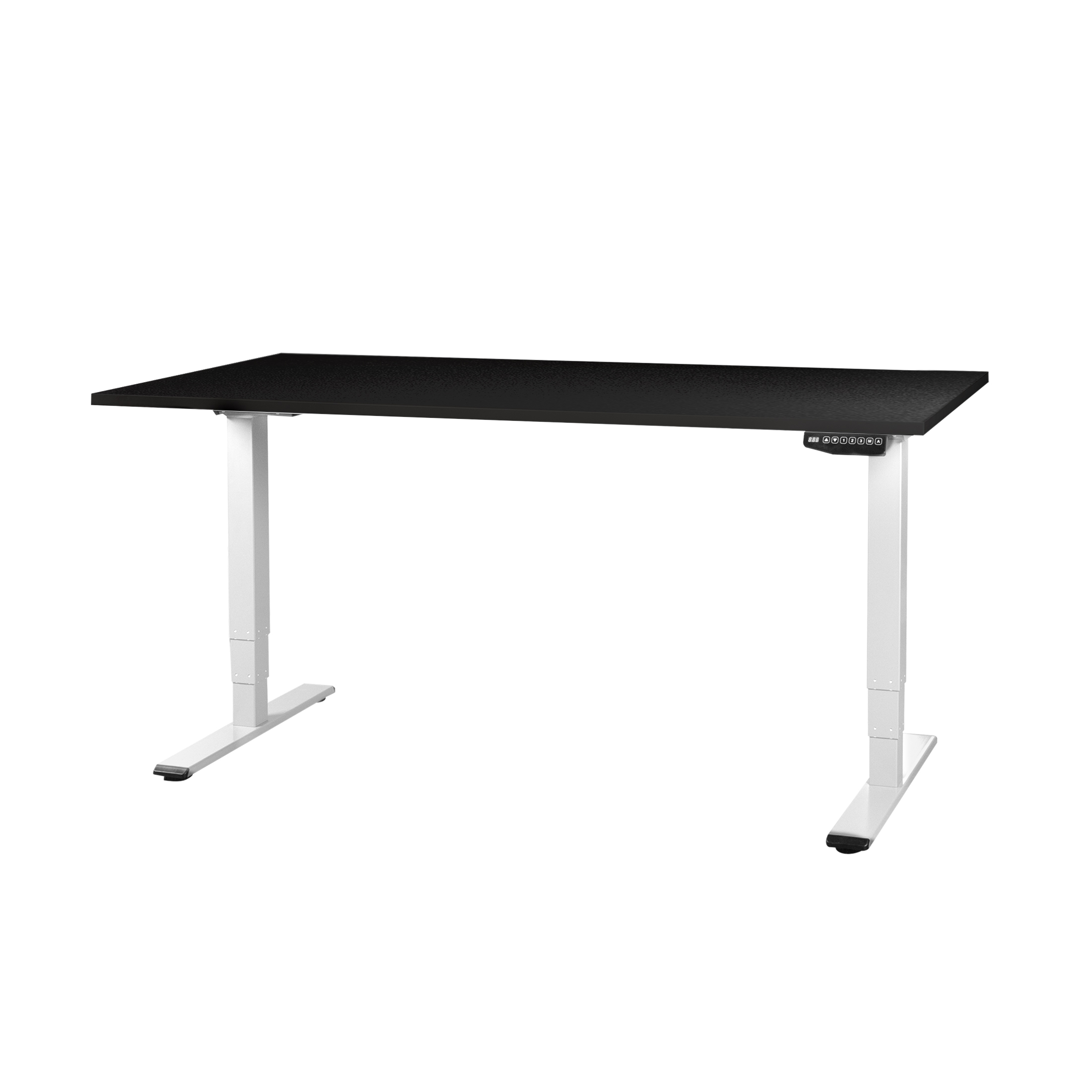 Contini höhenverstellbarer Bürotisch 160 x 80cm schwarz / Gestell weiss