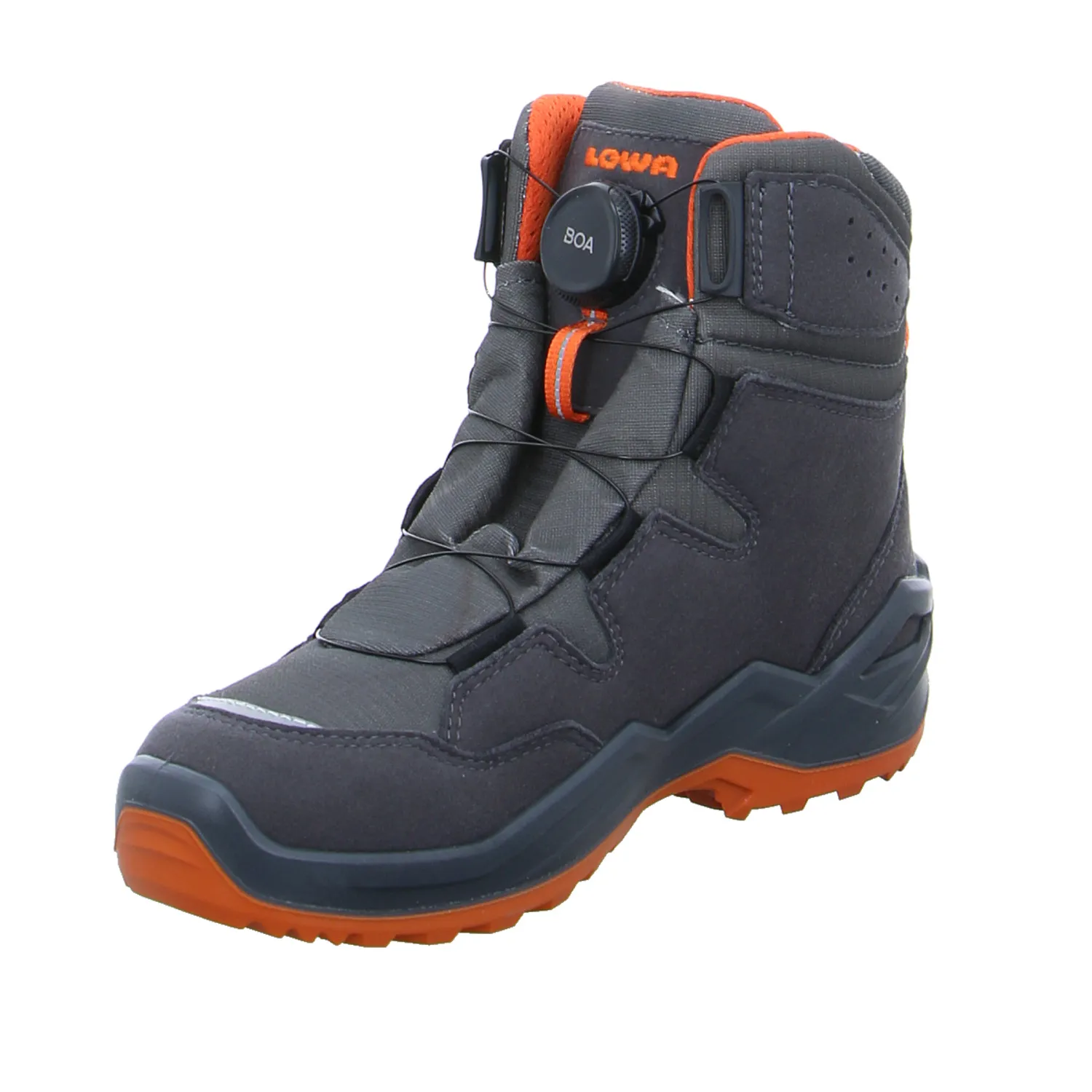 LOWA Jungen- Snowboot Membran Dunkelblau Textil  Winterstiefel