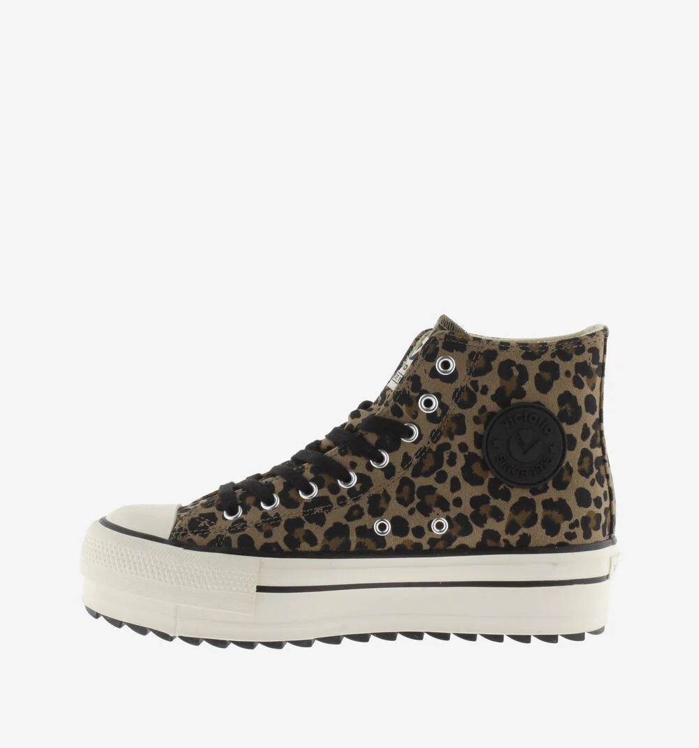 TRIBU DOUBLE ANIMAL PRINT Baskets montantes léopard pour femmes CUERO