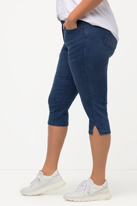 Capri Jeans Sarah, schmale 5-Pocket-Form, Saumschlitz