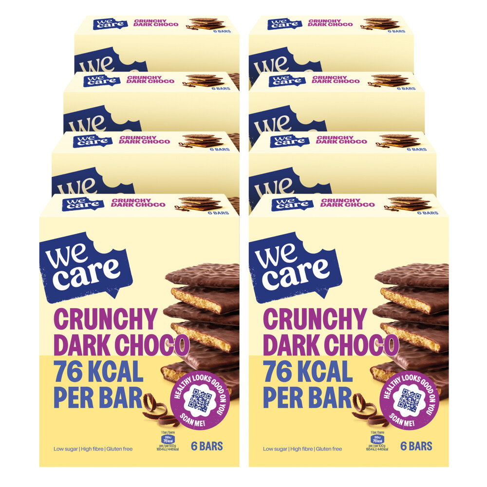 8x WeCare Bars Crunchy Dark Choco102 gr