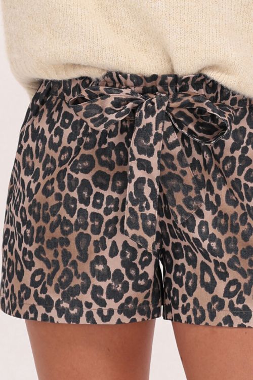 Paperbag short met panterprint