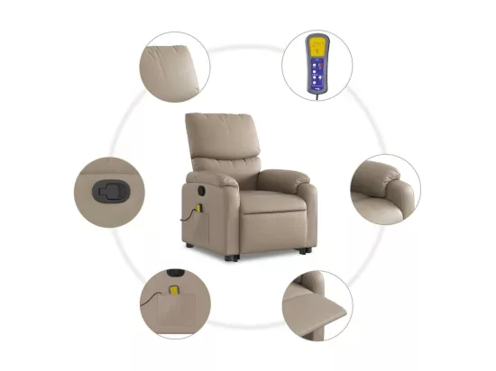 Fauteuil inclinable massant Cappuccino Similicuir